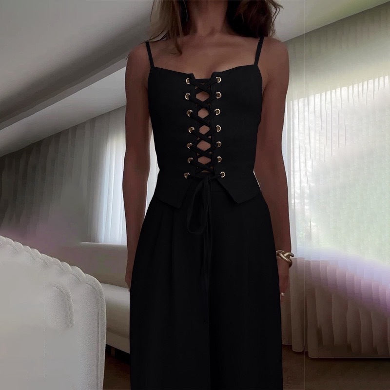 Damen Korsettbluse mit Schnüroptik ModeGeist