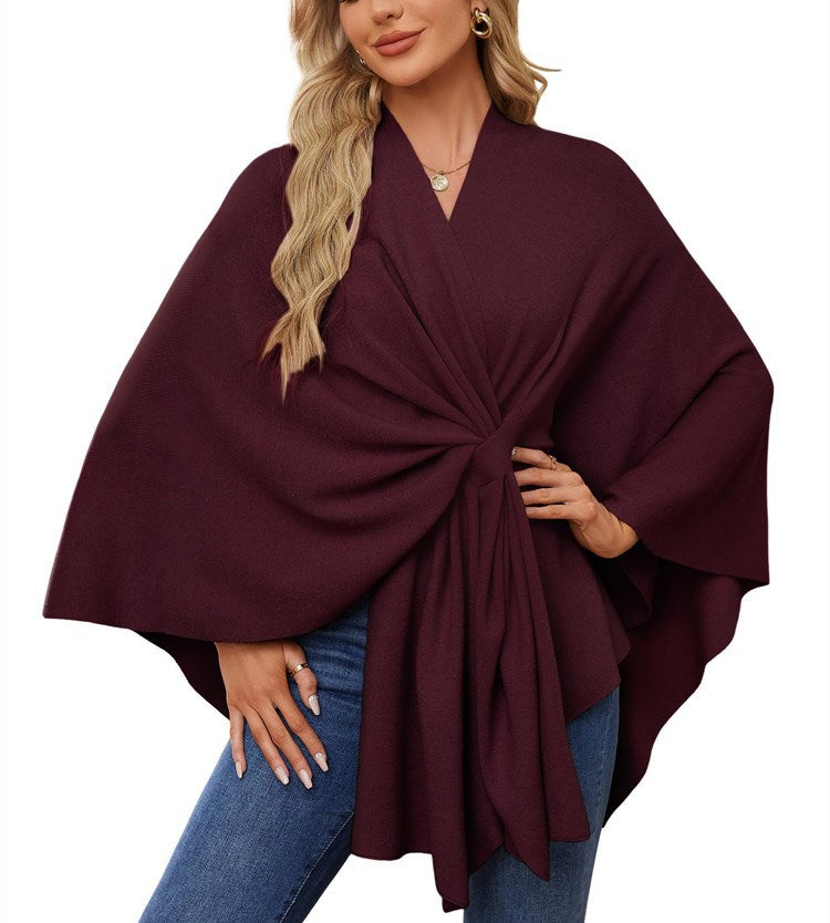 Damen Eleganter Wickelpullover mit asymmetrischem Schnitt ModeGeist