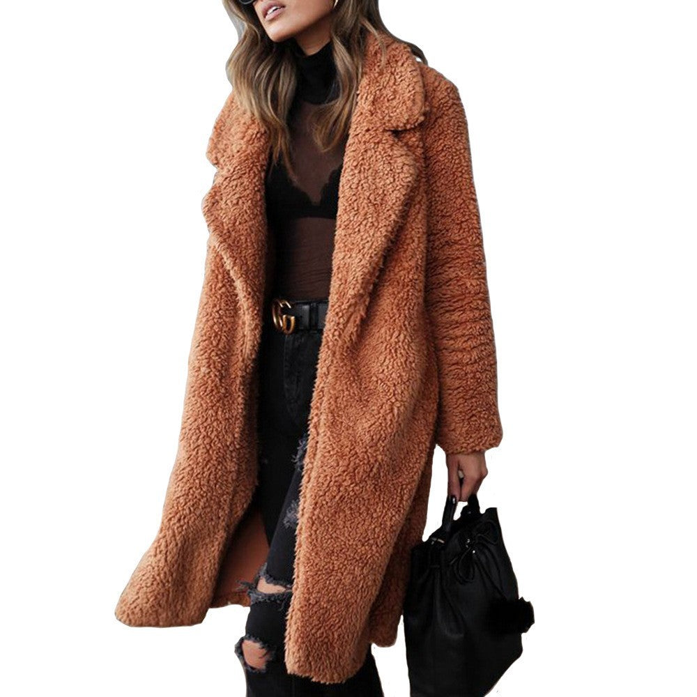 Damen Kuscheliger Sherpa-Mantel ModeGeist