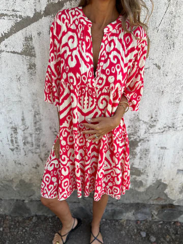 Stilvolles Damen-Hemdblusenkleid mit edlem Muster von MODEGEIST