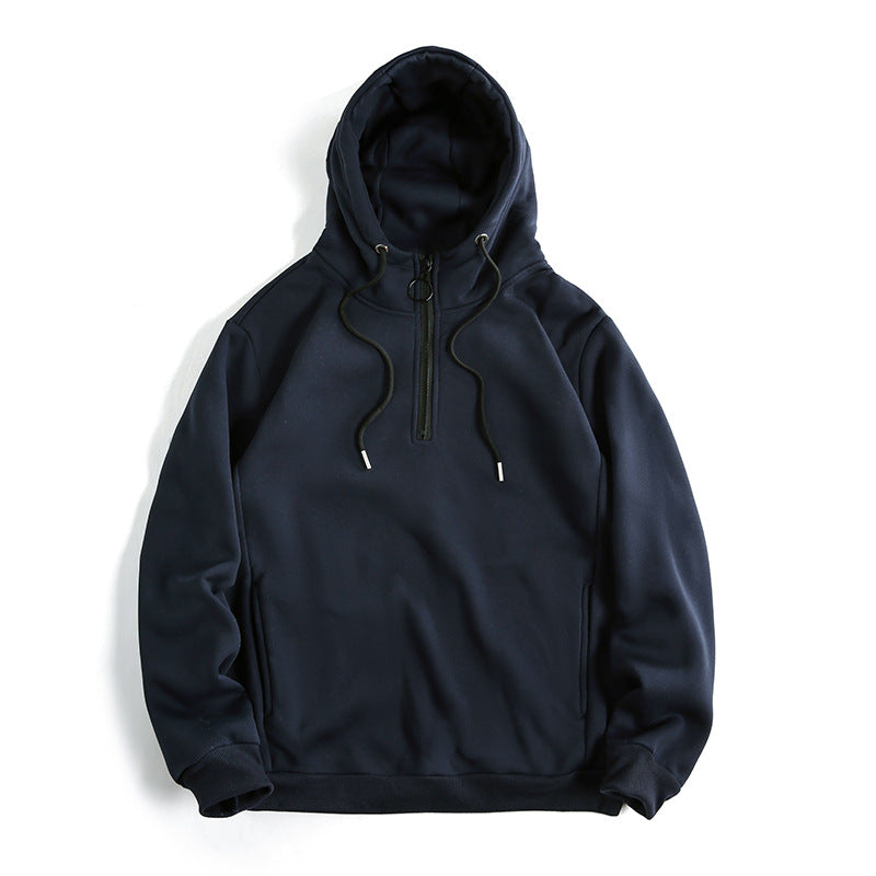 Damen Modischer Kapuzenpullover mit halbem Reißverschluss und weichem Innenfutter ModeGeist