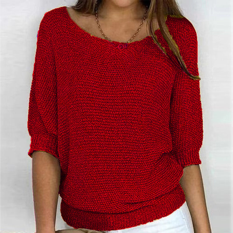 ModeGeist | Lässiger Strickpullover mit Weitem Ausschnitt Weich und Bequem Perfekt für Den Alltag