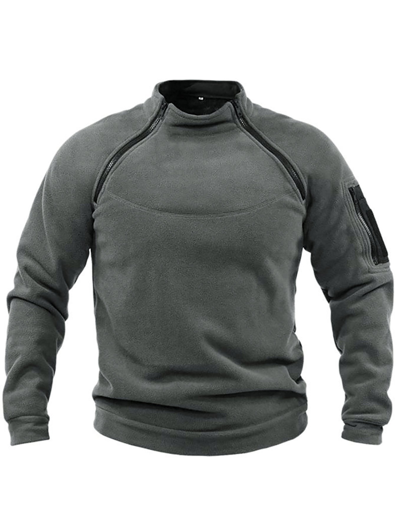 Herren Thermo-Fleecepullover mit hochschließendem Kragen und praktischen Taschen ModeGeist