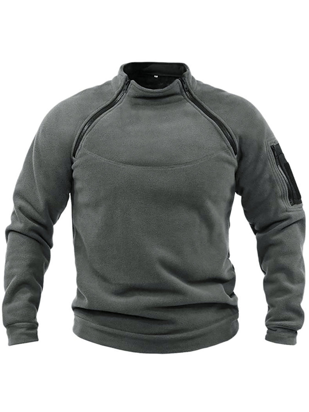 Herren Thermo-Fleecepullover mit hochschließendem Kragen und praktischen Taschen ModeGeist