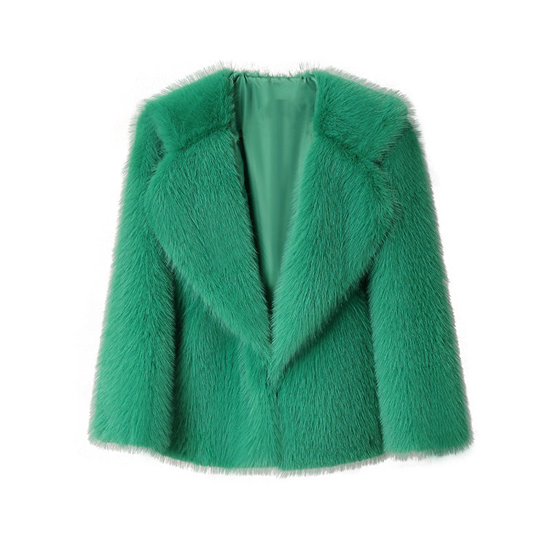 Damen Elegante Kunstpelz-Jacke mit weichem Kragen und modischem Schnitt ModeGeist