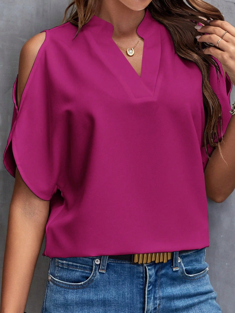 Damen elegante Bluse mit Cut-Out-Ärmeln ModeGeist