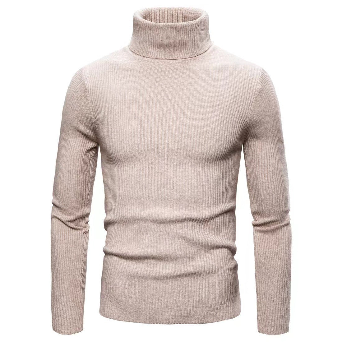 Herren hochwertiger Rollkragenpullover aus feinem Rippstrick ModeGeist