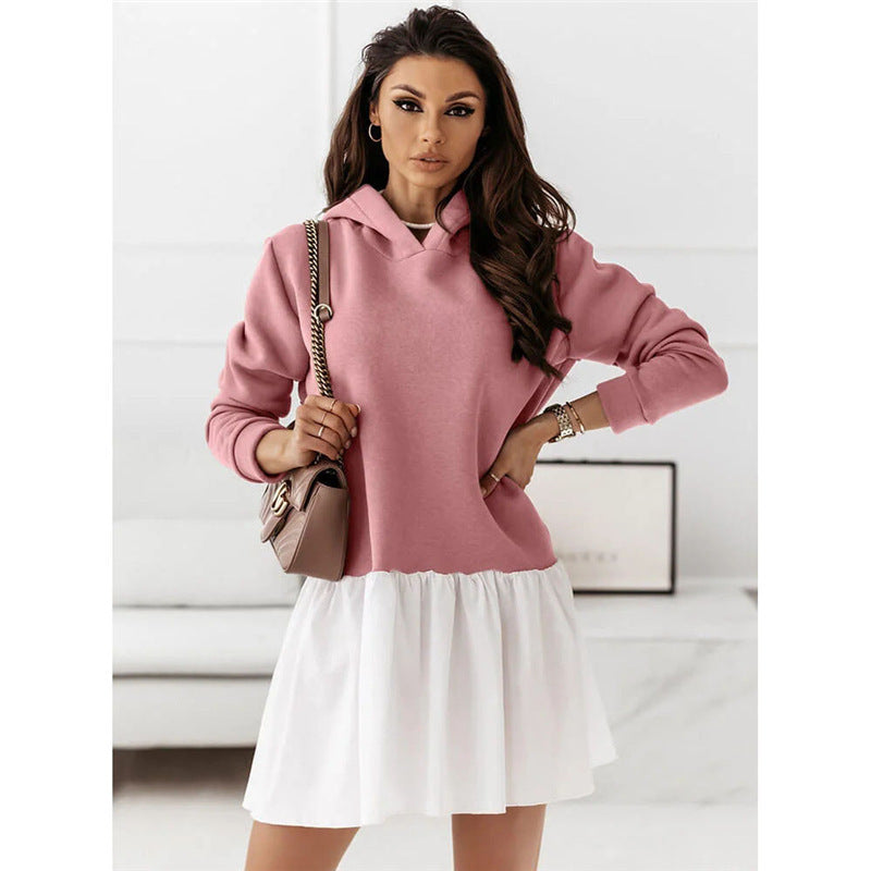 Damen lässiges Sweatkleid mit Kapuze ModeGeist