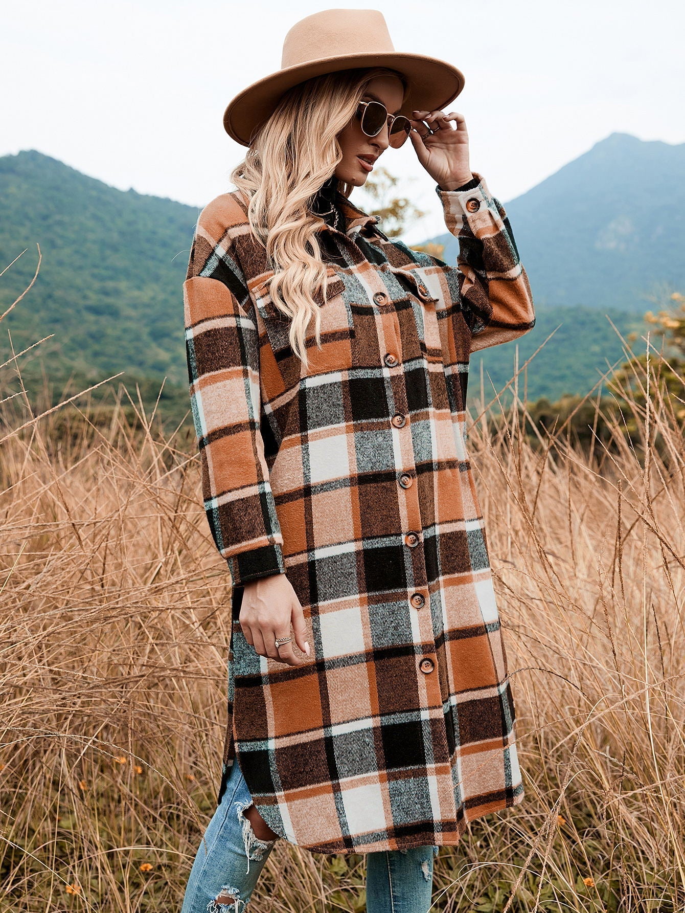 Damen Flanellhemd-Kleid mit Karomuster ModeGeist