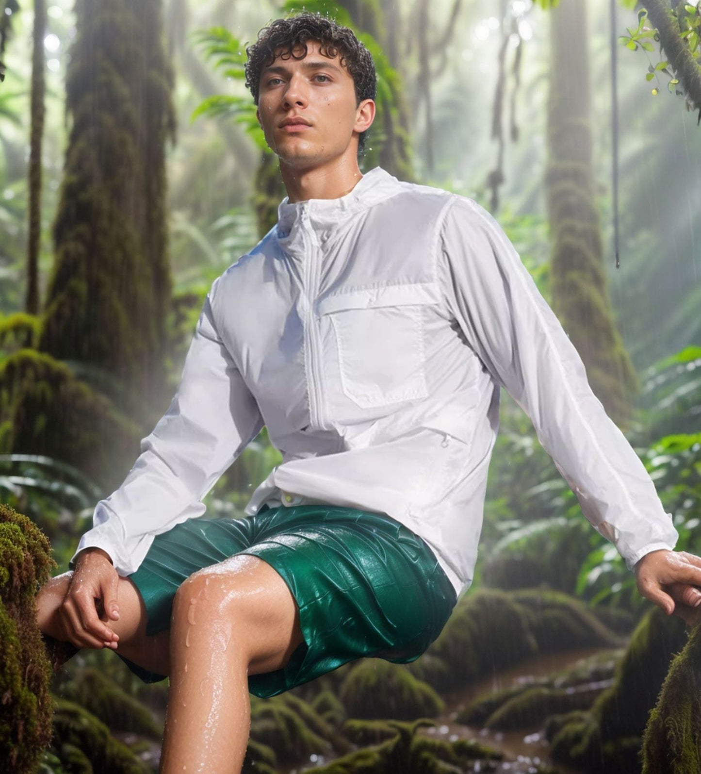 Herren leichte und atmungsaktive Outdoor-Jacke mit Kapuze ModeGeist