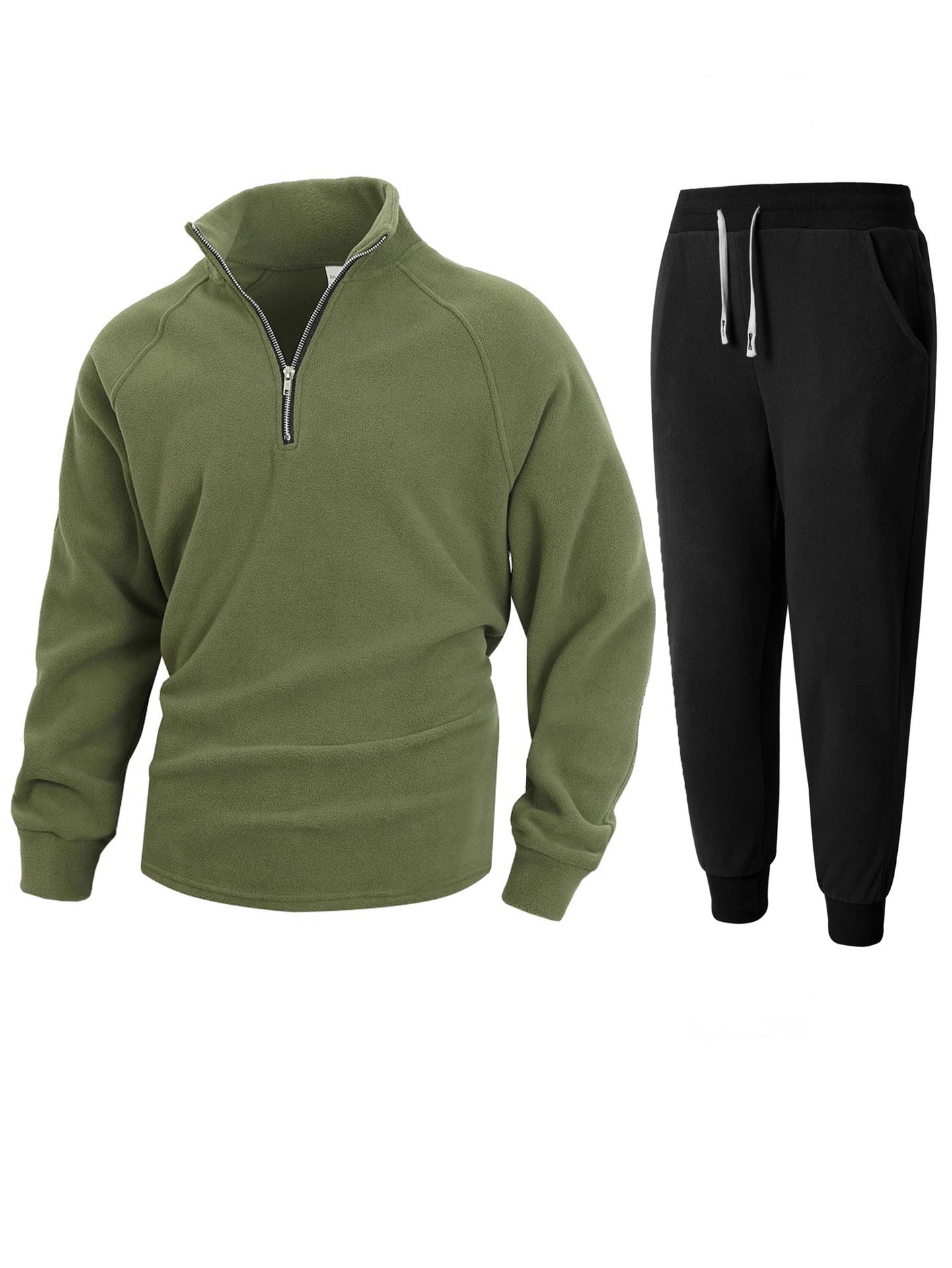 Herren Fleece-Oberteil mit modernem Stehkragen und sportlicher Jogginghose ModeGeist