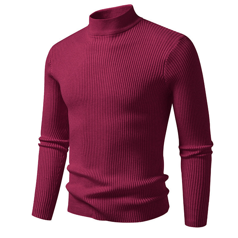 Herren Rollkragenpullover aus hochwertiger Stretch-Wolle mit Rippstruktur ModeGeist