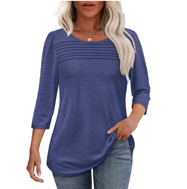 Damen Elegant geschnittenes Oberteil mit gerafften Details ModeGeist