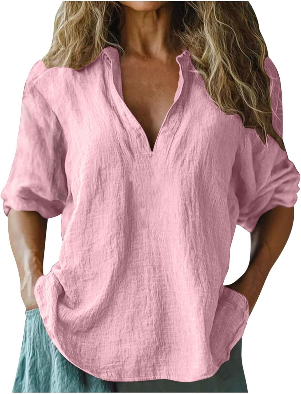 Damen lässige Leinenbluse ModeGeist