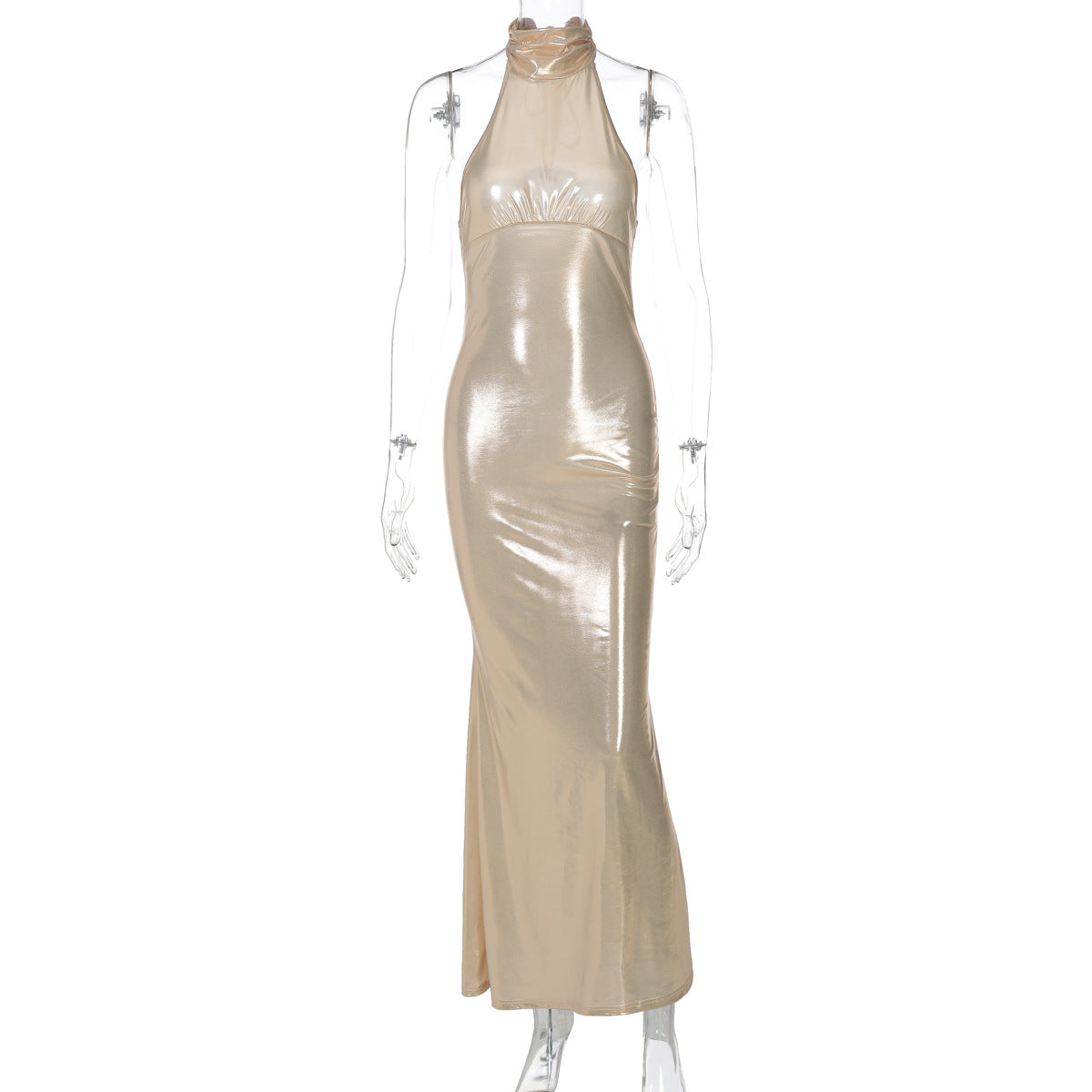 Elegantes Abendkleid für Damen mit figurbetonter Silhouette und hohem Kragen von MODEGEIST