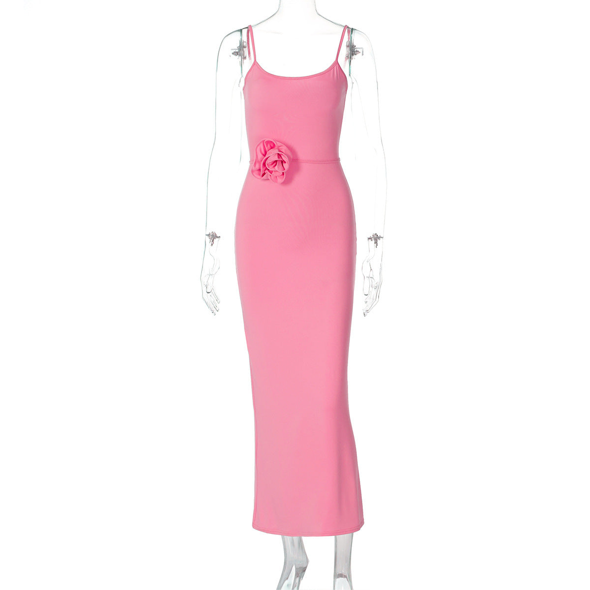 Elegantes Maxikleid mit Zierträgern und Blumenapplikation von MODEGEIST