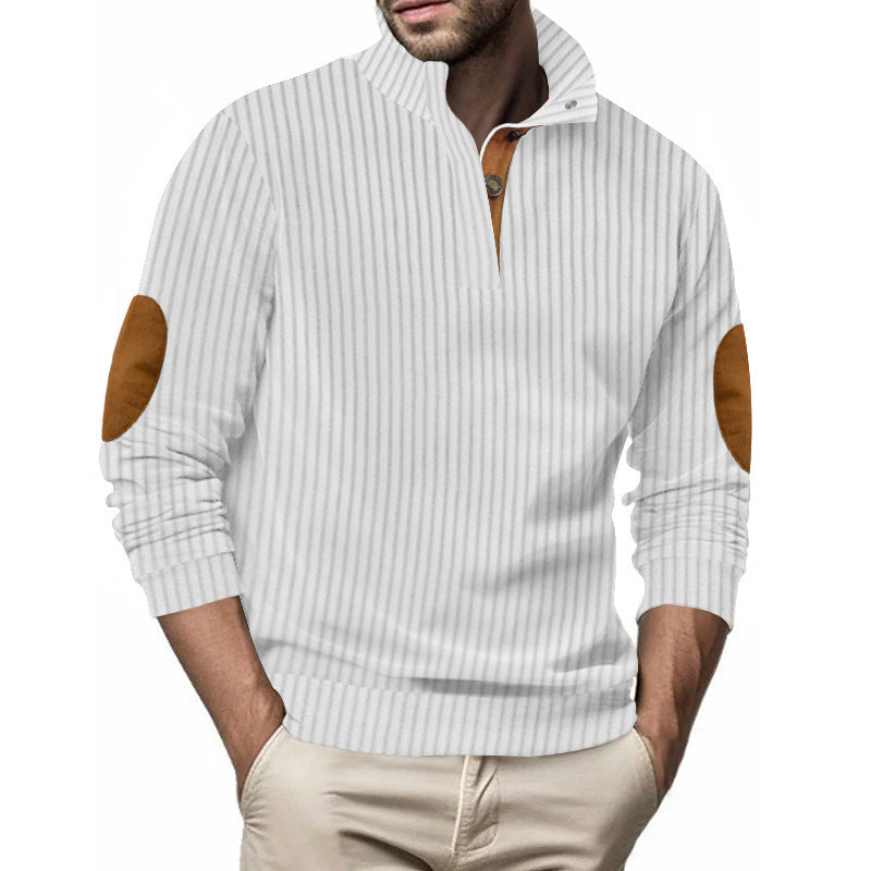 Herren Stepppullover mit strukturiertem Design und Kontrast-Patches ModeGeist