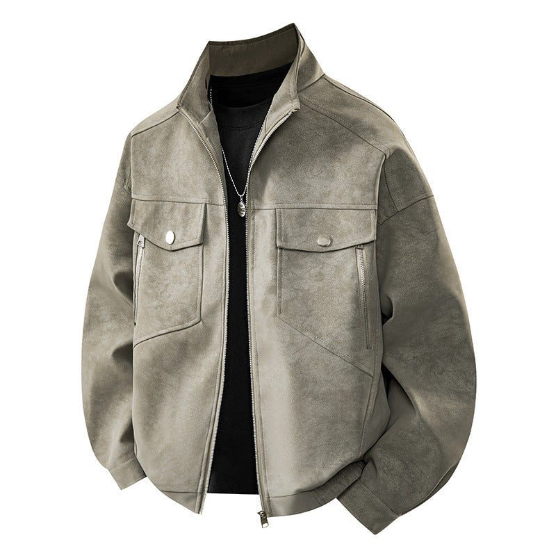 Herren Übergangsjacke mit zwei Brusttaschen und hochstehendem Kragen ModeGeist