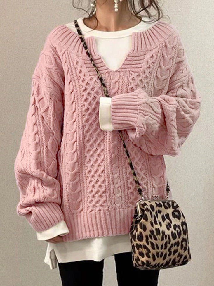 Damen Strickpullover mit strukturiertem Muster ModeGeist