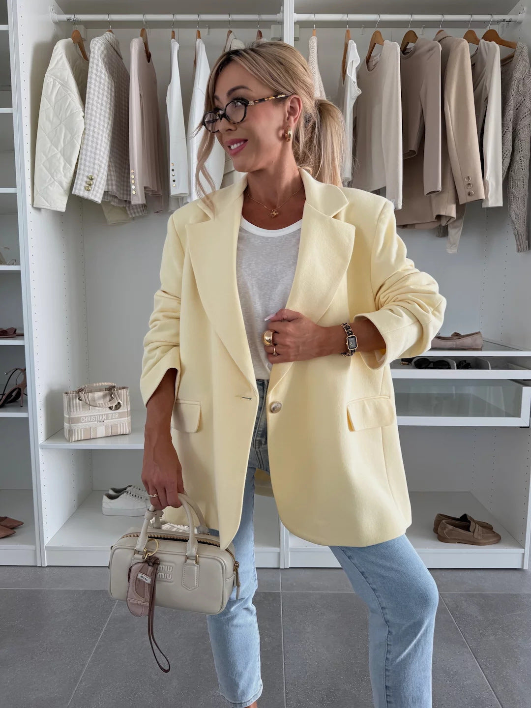 Damen lässiger Oversized Blazer ModeGeist