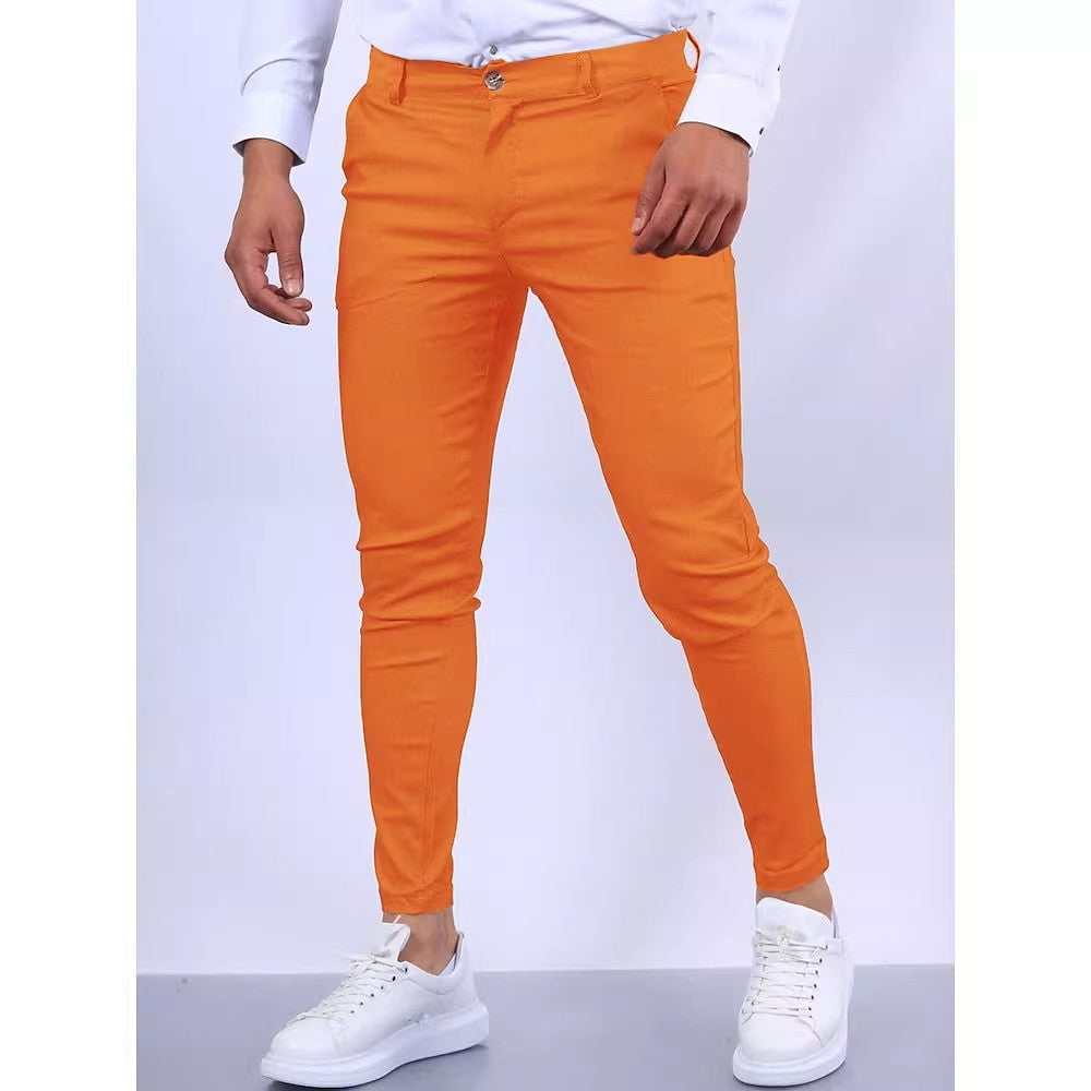 Herren elegante Slim-Fit Chinohose mit elastischem Bund und praktischen Taschen ModeGeist