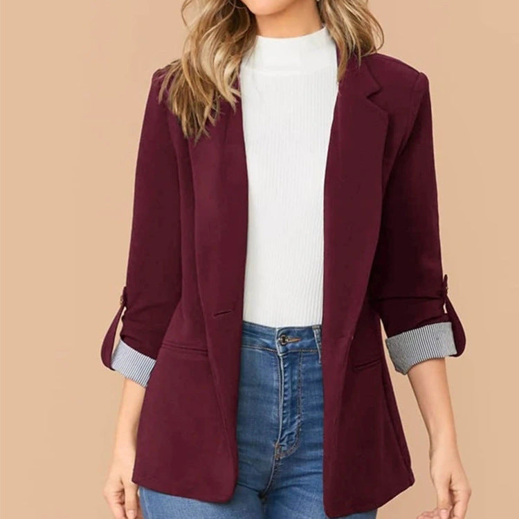 Damen Elegante Blazerjacke mit Kontrastdetails ModeGeist