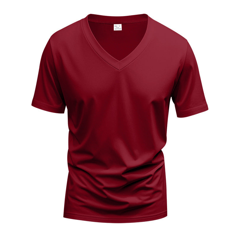Herren V-Ausschnitt T-Shirt aus atmungsaktivem Baumwollmix mit modernem Schnitt ModeGeist