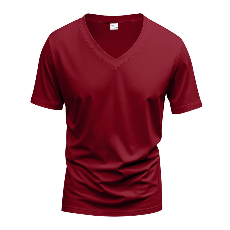 Herren V-Ausschnitt T-Shirt aus atmungsaktivem Baumwollmix mit modernem Schnitt ModeGeist
