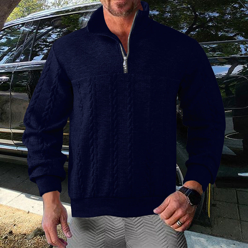 Herren Zip-Pullover mit strukturiertem Design ModeGeist
