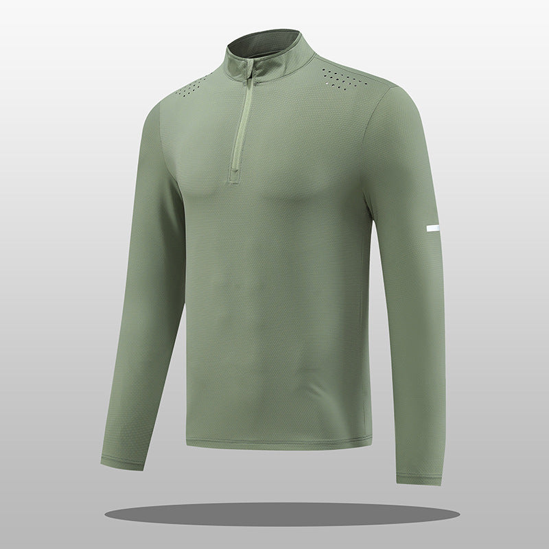 Herren Funktions-Langarmshirt mit Reißverschluss und atmungsaktivem Material ModeGeist