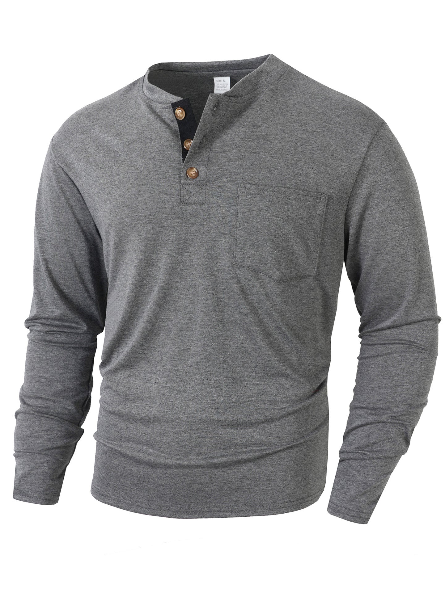 Herren langärmliges Henley-Shirt ModeGeist