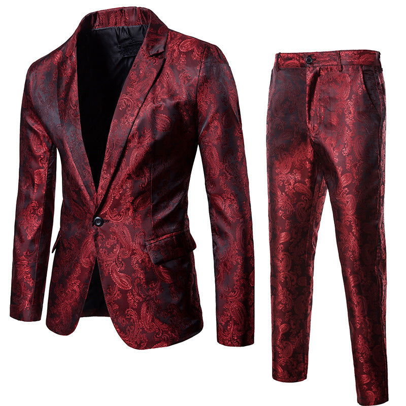 Herren elegantes Anzug-Set mit feinem Paisleymuster ModeGeist