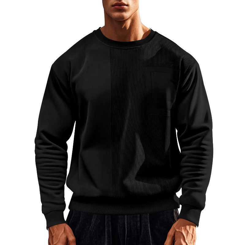 Herren Sportlicher Sweatshirt mit strukturiertem Design und praktischer Tasche ModeGeist