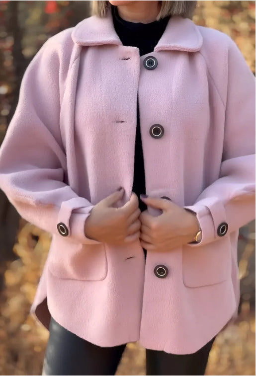 Damen modische und warme Wollejacke mit praktischen Taschen ModeGeist