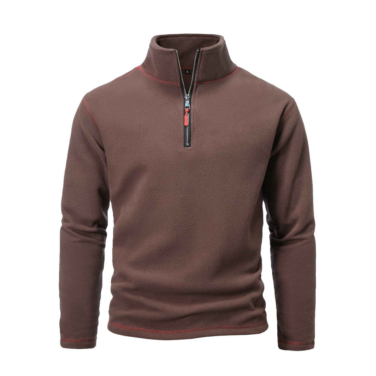 Herren Fleecepullover mit hohem Kragen und halbem Reißverschluss ModeGeist