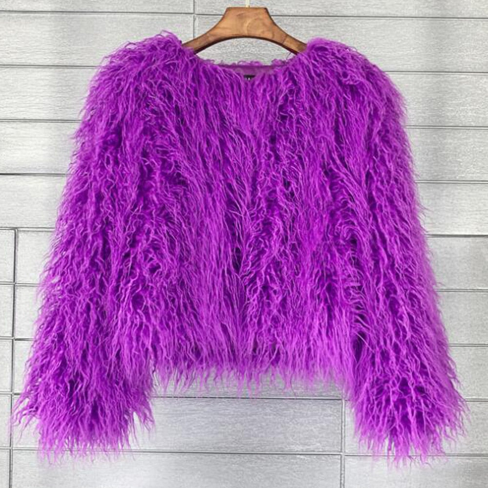 Damen statement Fleece-Jacke mit voluminösem Look ModeGeist