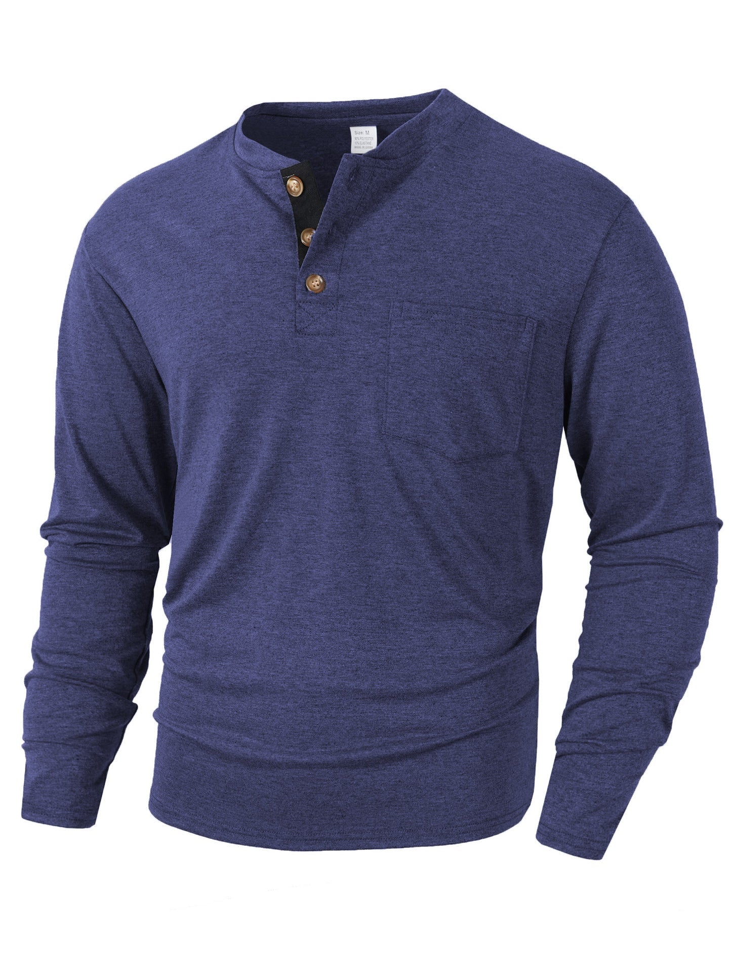 Herren langärmliges Henley-Shirt ModeGeist