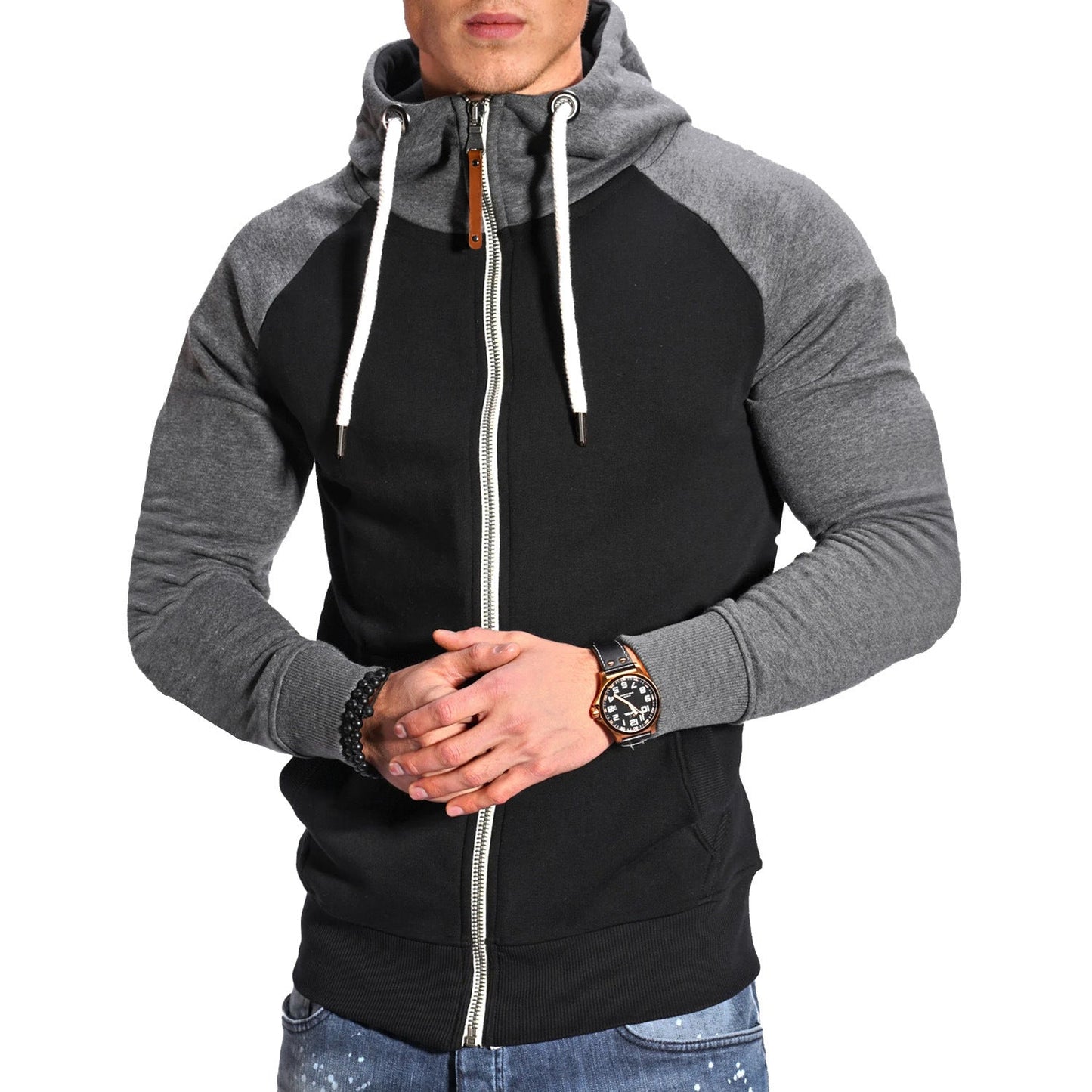 Herren raffinierter Kapuzenpullover mit hochwertigem Reißverschluss ModeGeist