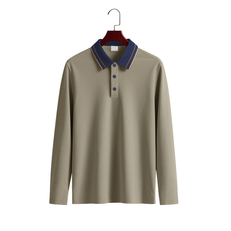 Herren Langarm-Poloshirt aus weichem Baumwollmix mit strukturiertem Kragen ModeGeist