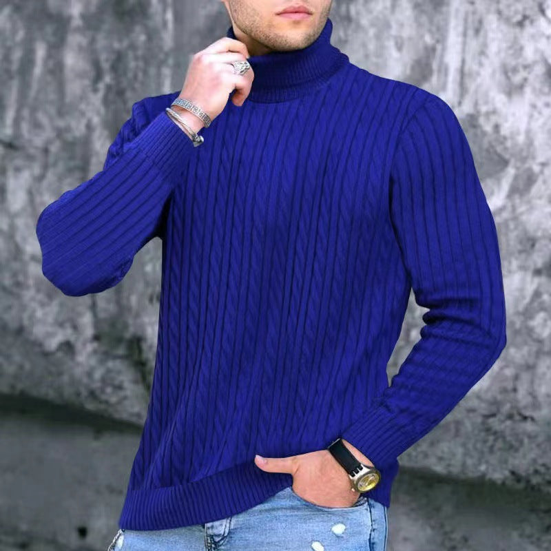 Herren Strickpullover mit modernem Rippmuster und hohem Kragen ModeGeist