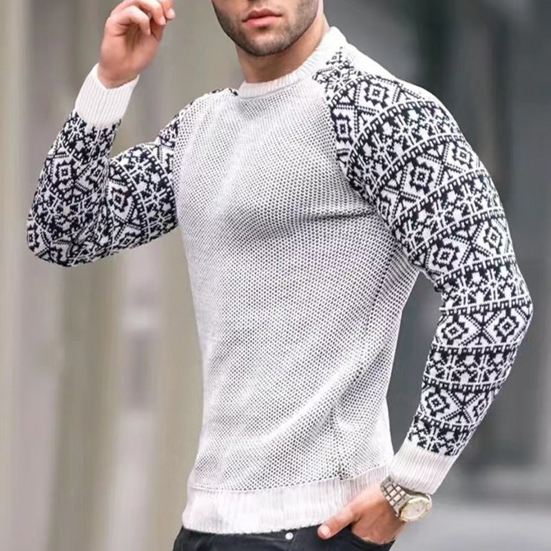 Herren Strickpullover mit grafischem Muster ModeGeist