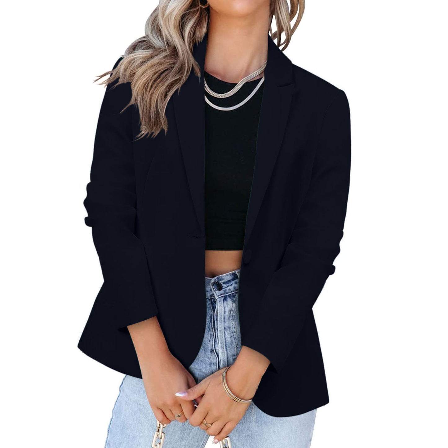 Damen Eleganter Blazer mit modernem Schnitt und praktischen Taschen ModeGeist