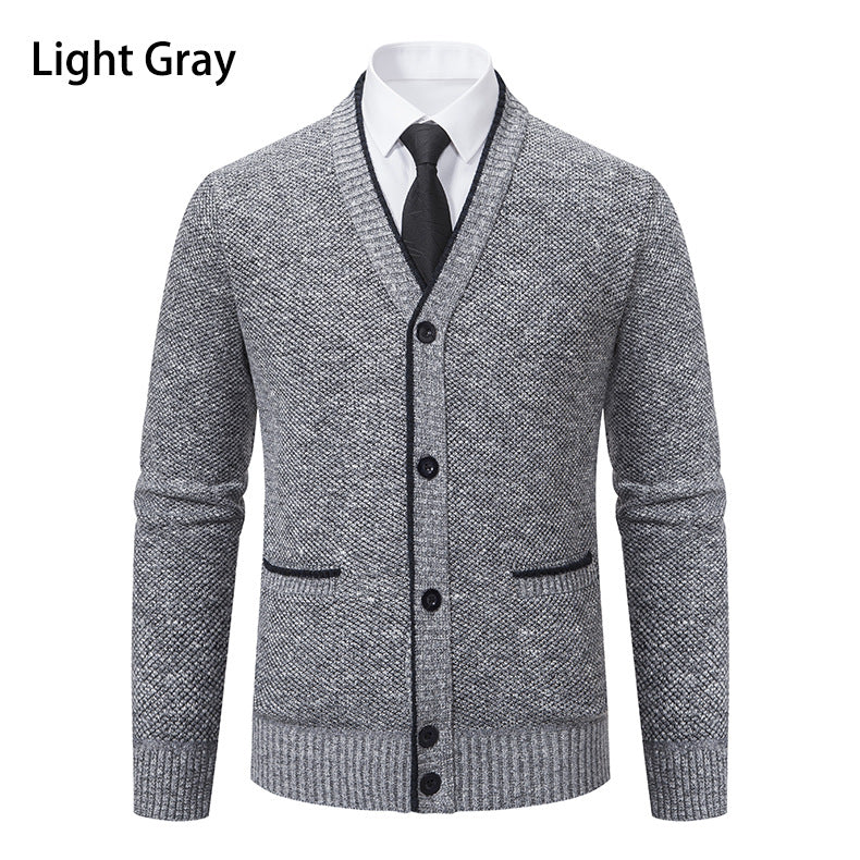 Herren Strickjacke mit V-Ausschnitt und eleganten Details ModeGeist