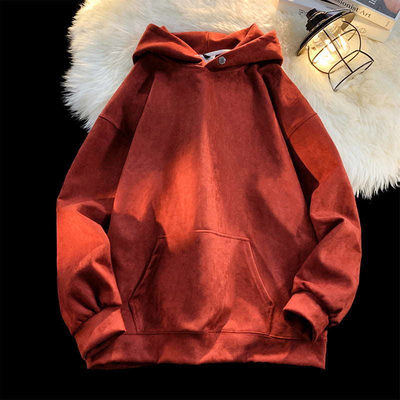 Damen gemütlicher Kapuzenpullover im modernen Velourslook ModeGeist