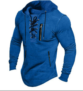 Herren modischer Kapuzenpullover mit einzigartigem Schnürdesign ModeGeist