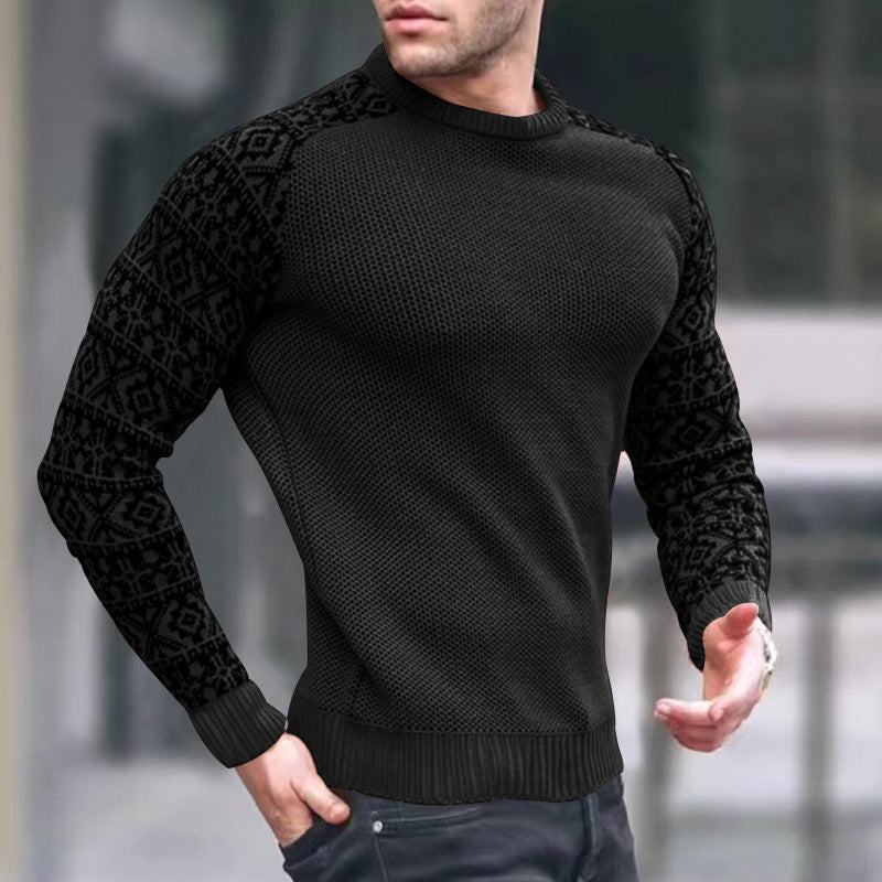 Herren Strickpullover mit grafischem Muster ModeGeist