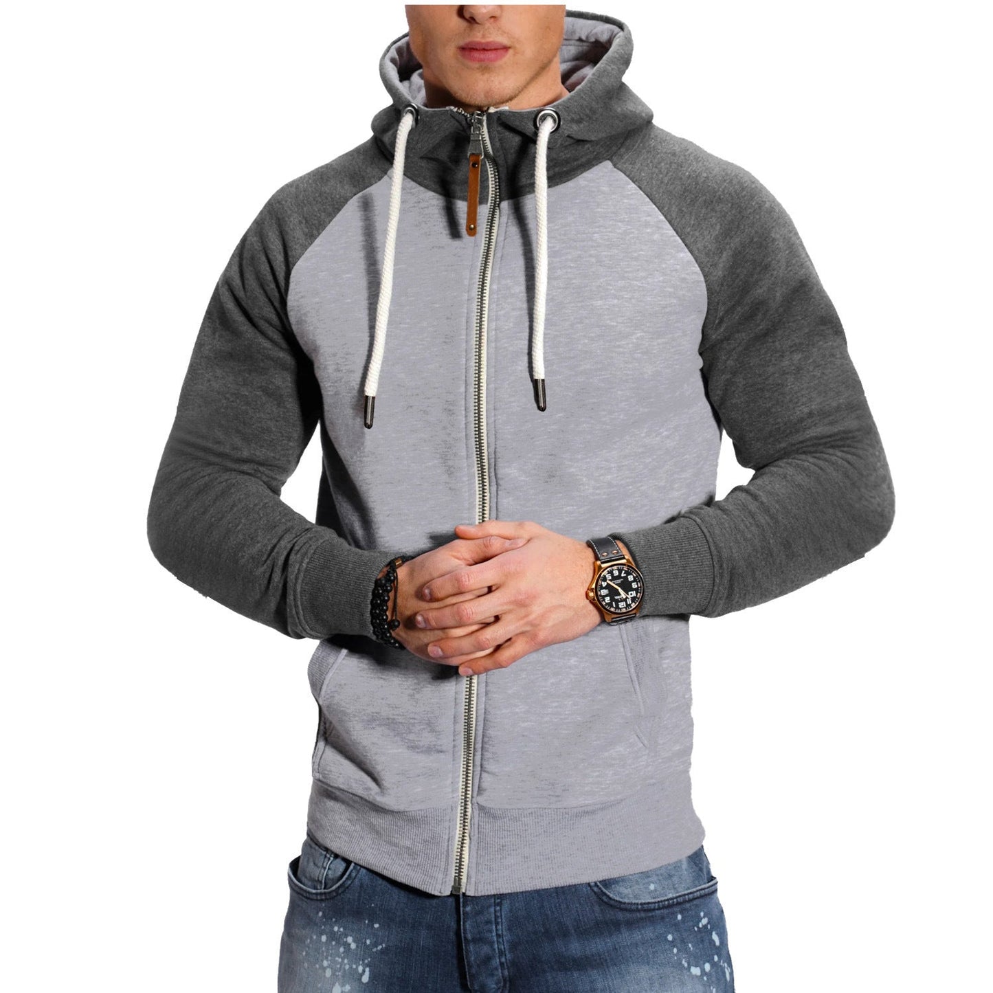 Herren raffinierter Kapuzenpullover mit hochwertigem Reißverschluss ModeGeist