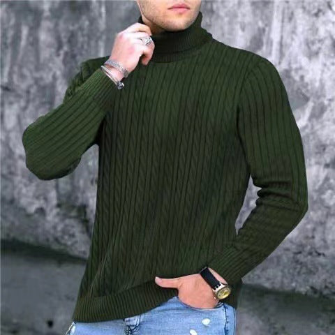 Herren Strickpullover mit modernem Rippmuster und hohem Kragen ModeGeist