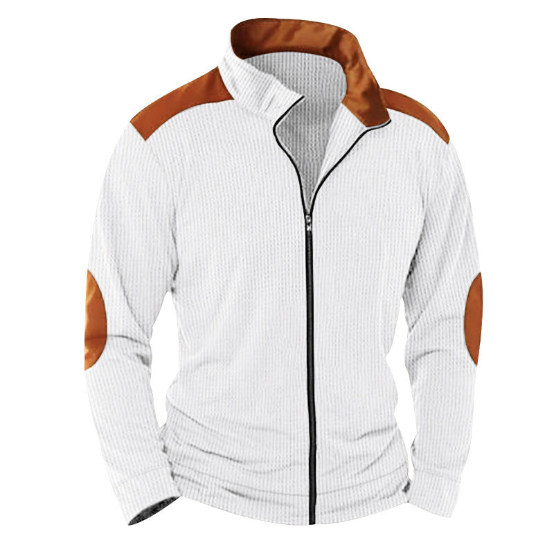 Herren Steppjacke mit hohem Kragen applikationen ModeGeist