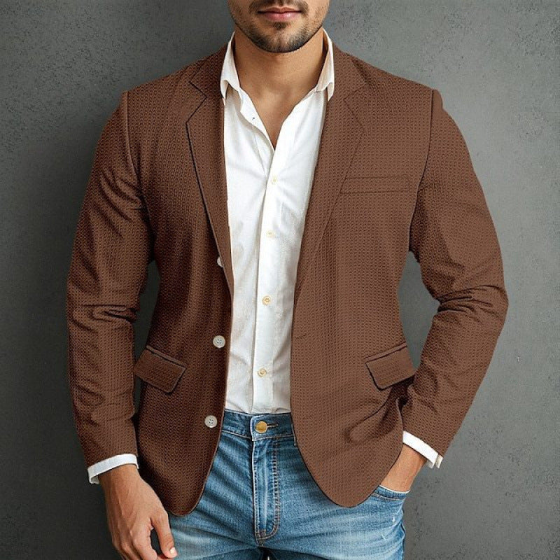 Herren eleganter Blazer mit strukturiertem Design und praktischen Taschen ModeGeist